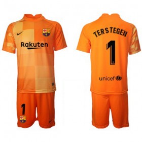 FC Barcelona Torwart Ter Stegen 1 Kinder Heim Trikotsatz 2021/22 Kurzarm (+ Kurze Hosen)